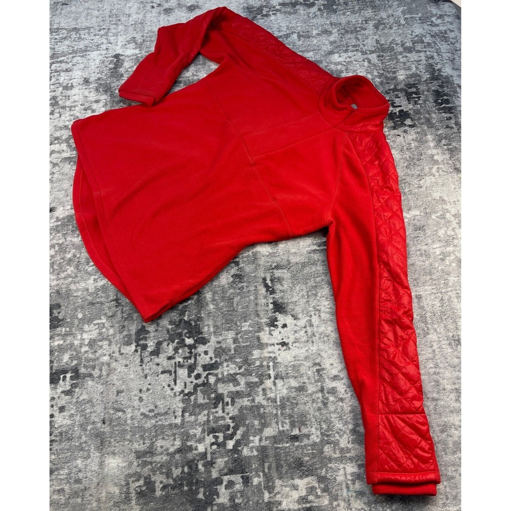 Athleta Women XL Red Fleece Quarter Zip Pullover Jacket Activewear Gorpcore